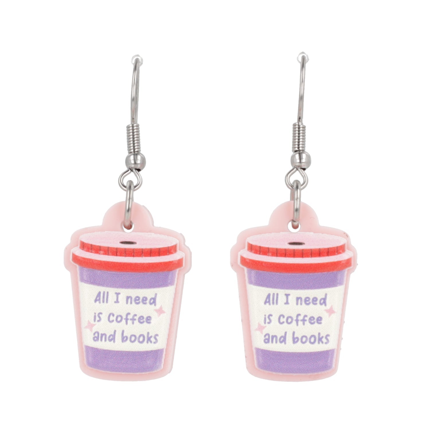 All I Need Is Coffee And Books Earrings