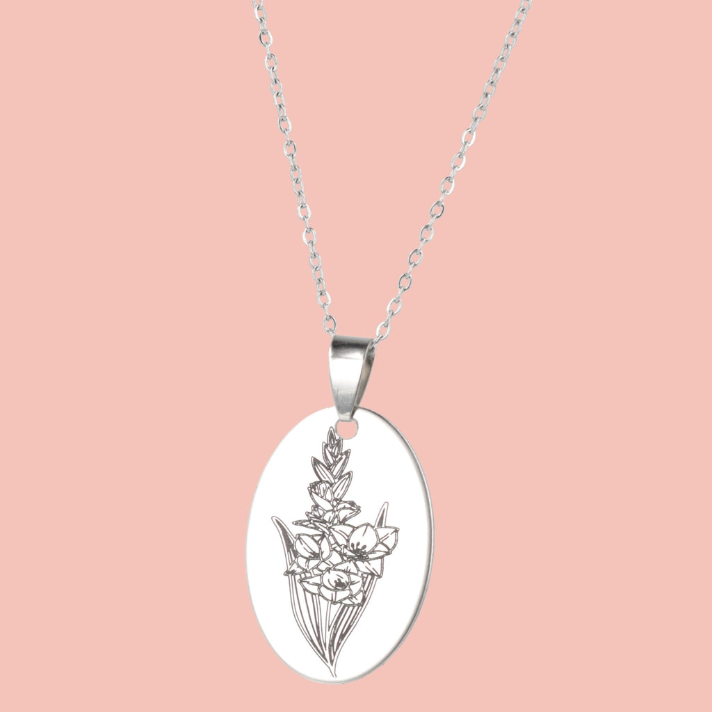 August Birth Flower Necklace - Gladiolus