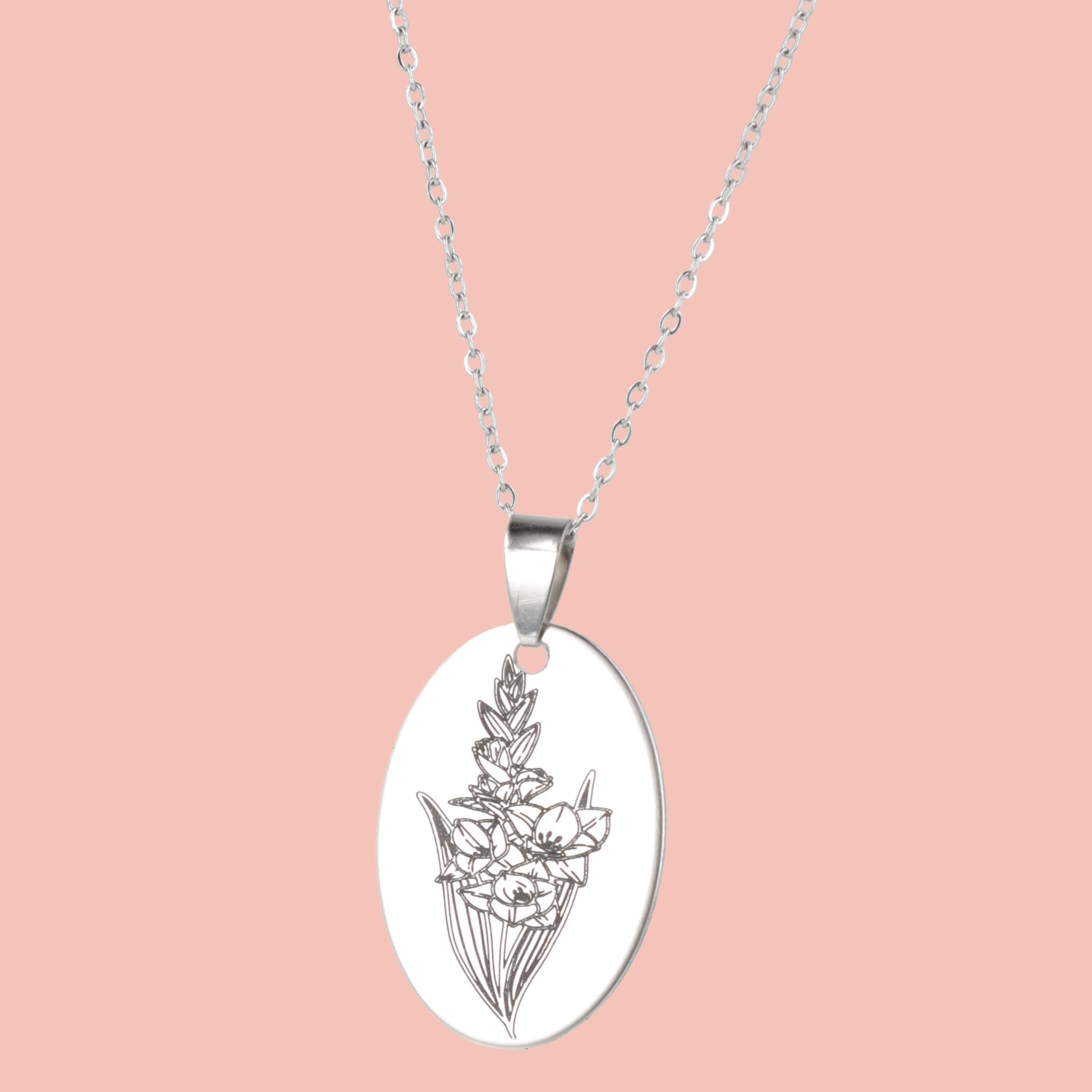 August Birth Flower Necklace - Gladiolus