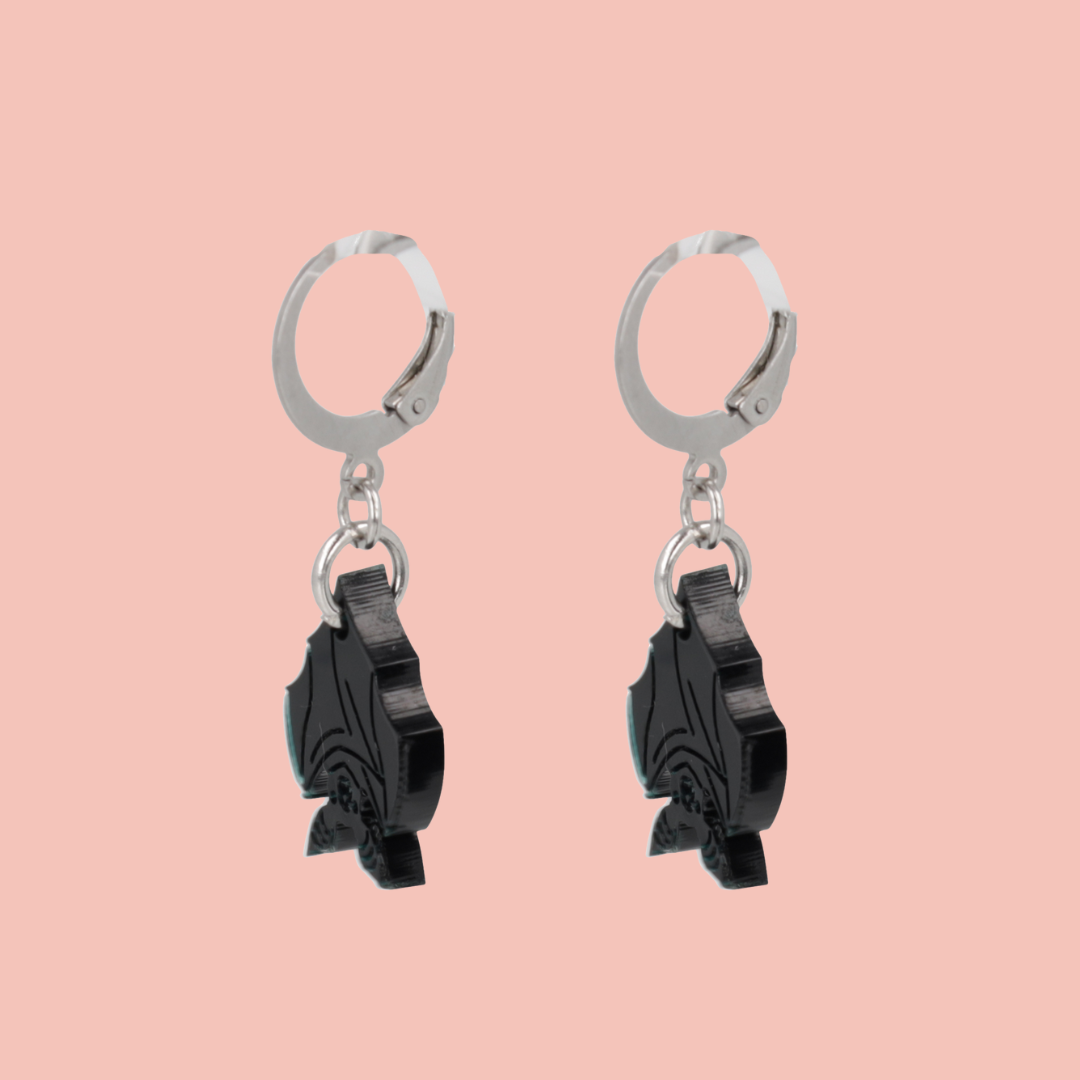 Bat Huggie Hoop Earrings