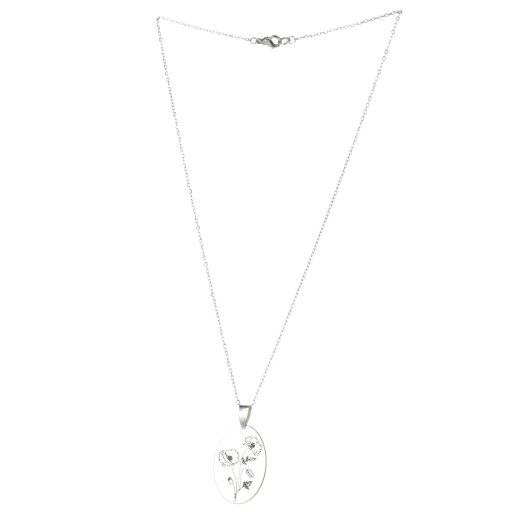 August Birth Flower Necklace - Poppy