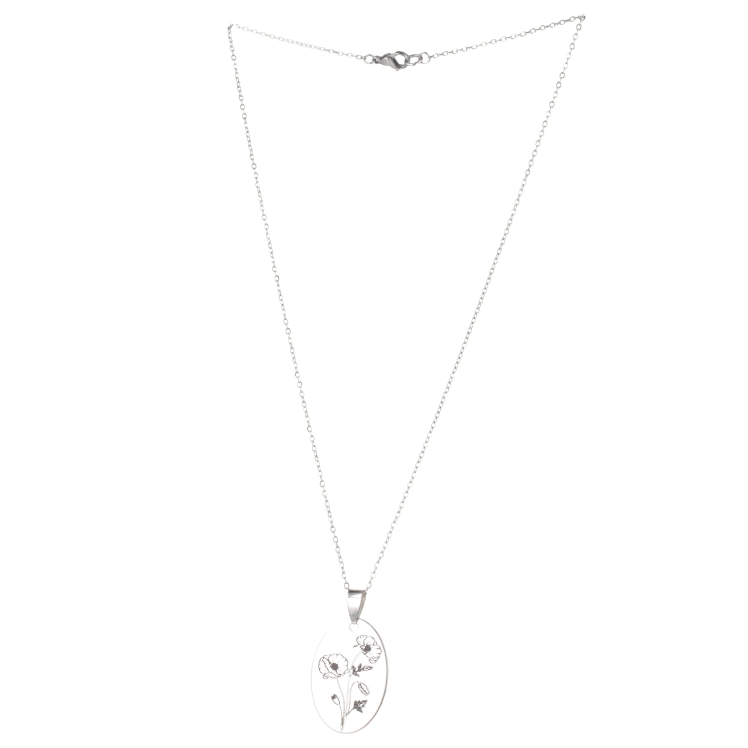 August Birth Flower Necklace - Poppy