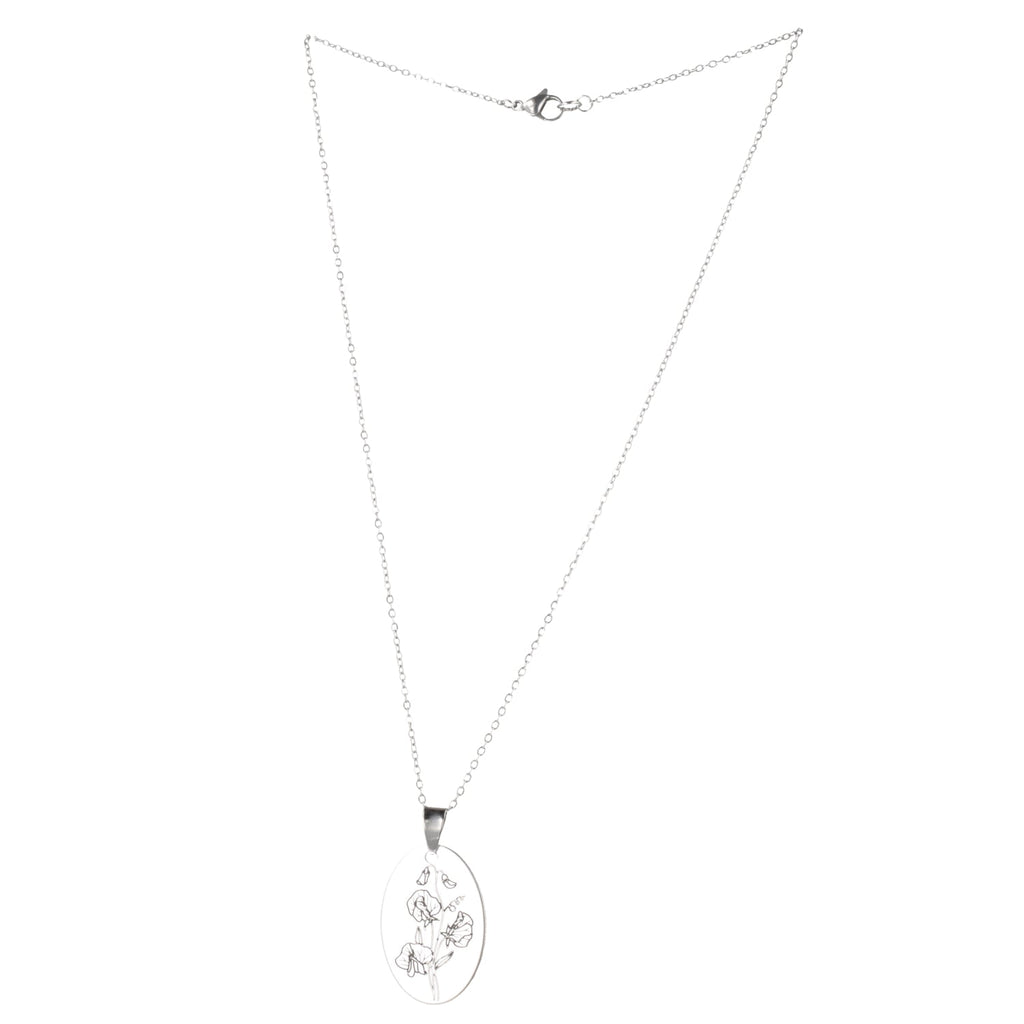 April Birth Flower Necklace - Sweet Pea