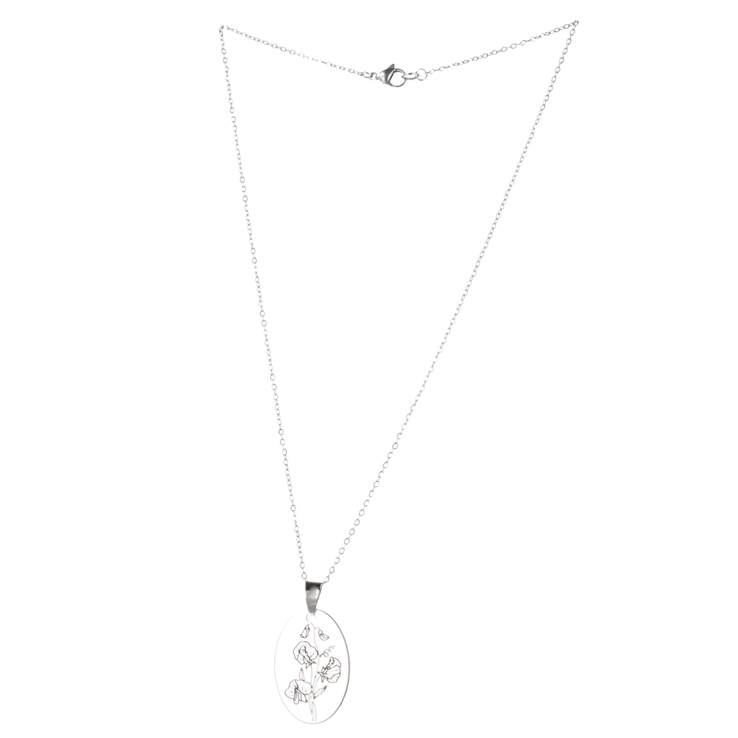 April Birth Flower Necklace - Sweet Pea