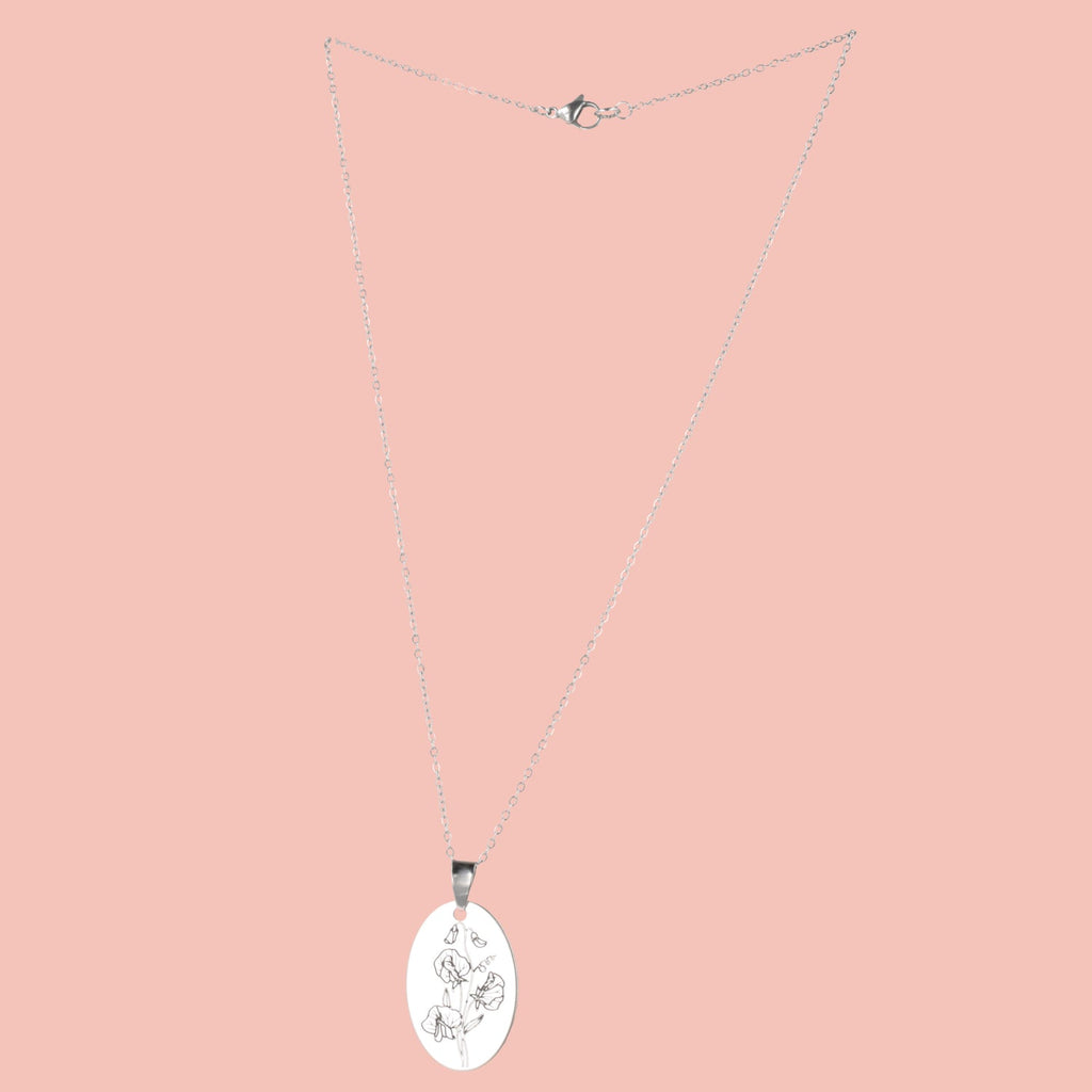 April Birth Flower Necklace - Sweet Pea
